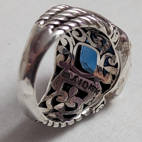 Bali Designs, Robert Manse 3.9ct London Blue Topaz Sterling Silver 18k accents - Picture 5 of 7
